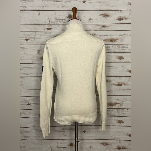 LRL Lauren Jeans Co ivory cotton mock neck sweater - Picture 5 of 7